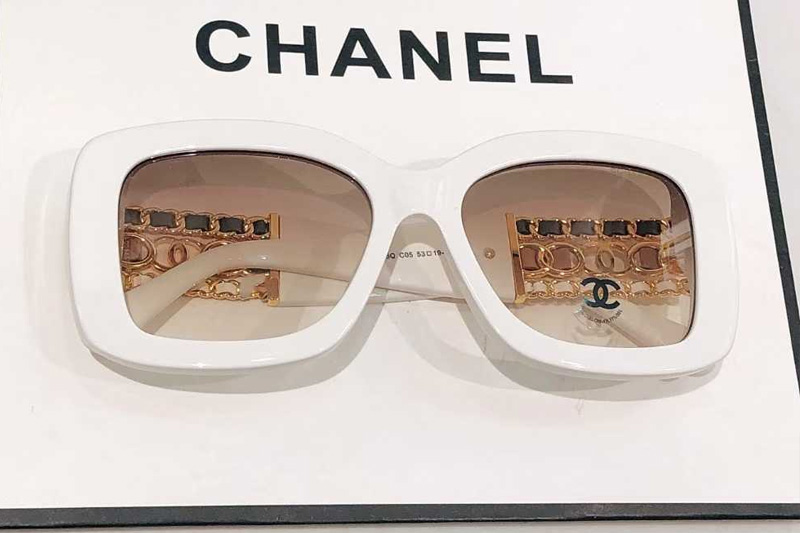 CH5535Q Sunglasses White Gradient Brown