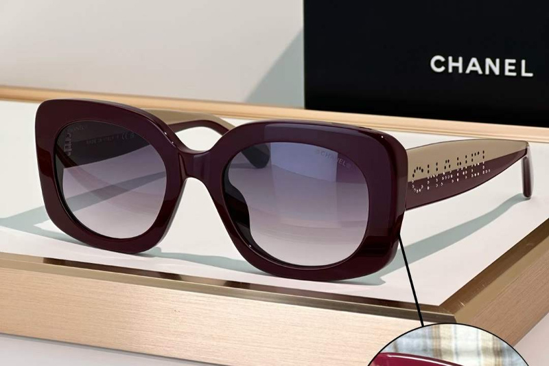 CH5563B Sunglasses Wine Gradient Gray