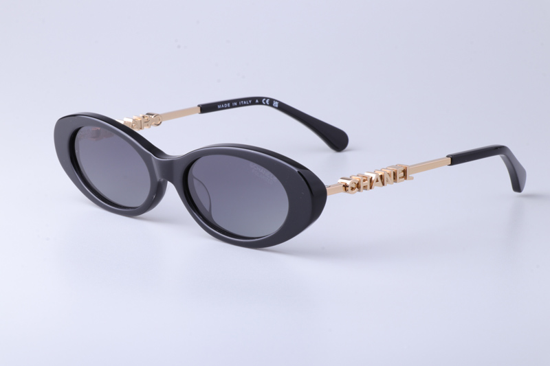 CH5565 Sunglasses Black Gold Gradient Gray