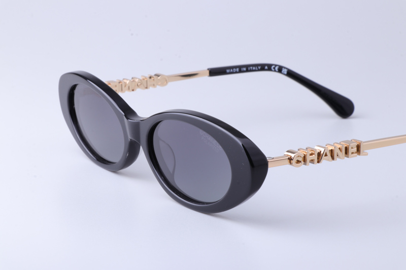 CH5565 Sunglasses Black Gold Gradient Gray