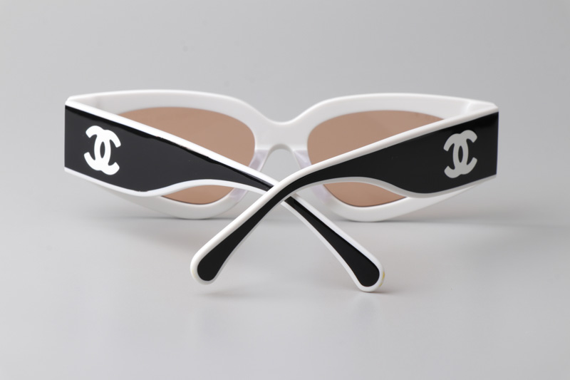 CH6056 Sunglasses Black White Brown