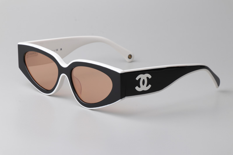 CH6056 Sunglasses Black White Brown