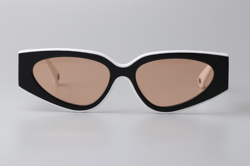 CH6056 Sunglasses Black White Brown