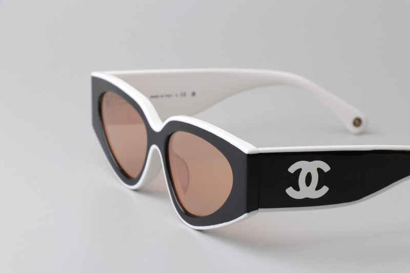 CH6056 Sunglasses Black White Brown
