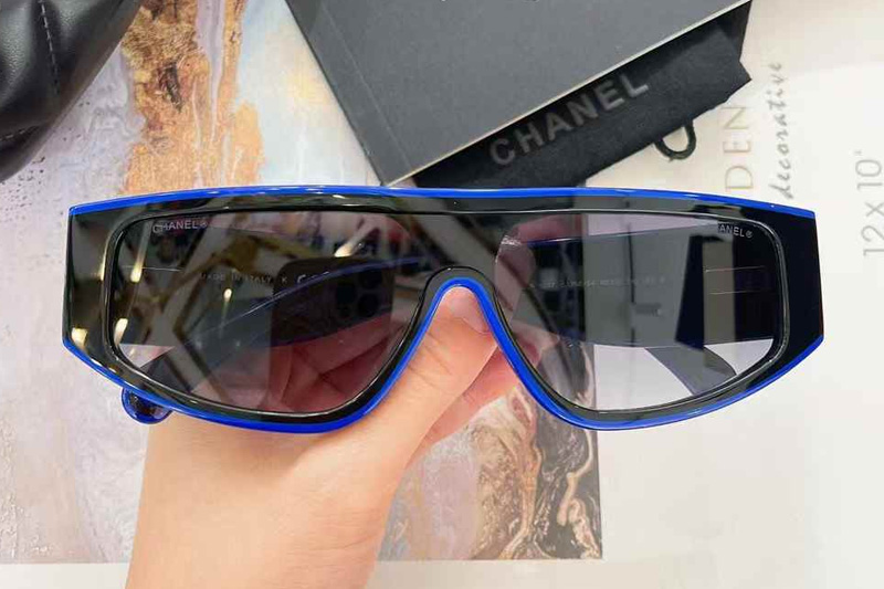 CH6057 Sunglasses Black Blue Gray