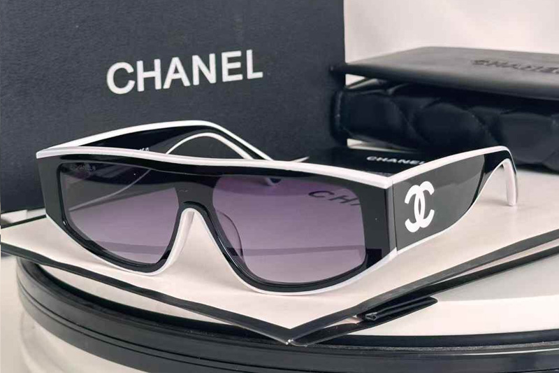 CH6057 Sunglasses Black White Gradient Gray