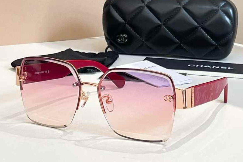 CH6065S Sunglasses Rose Gold Red Gradient Purple