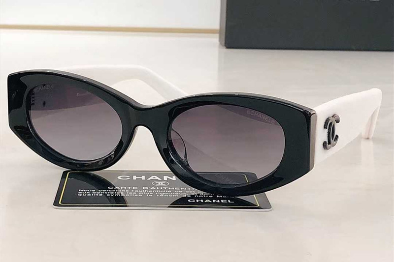 CH6066 Sunglasses Black White Gradient Gray