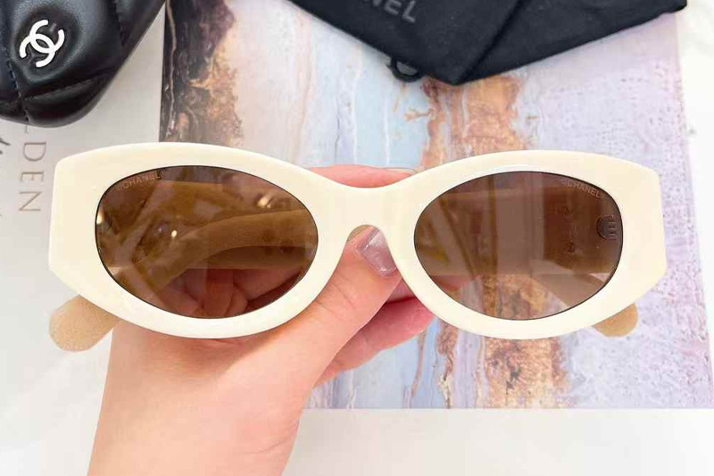CH6066 Sunglasses Cream Gradient Brown