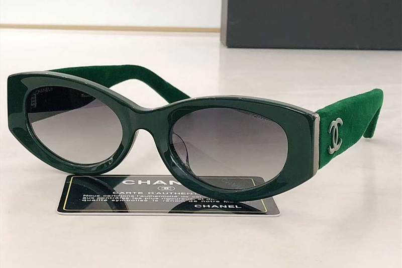 CH6066 Sunglasses Green Gradient Gray