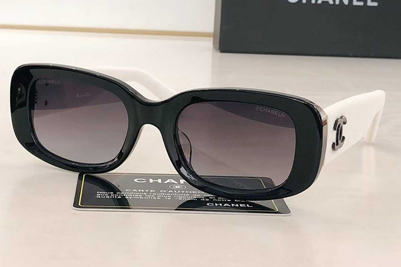 CH6067 Sunglasses Black White Gradient Gray