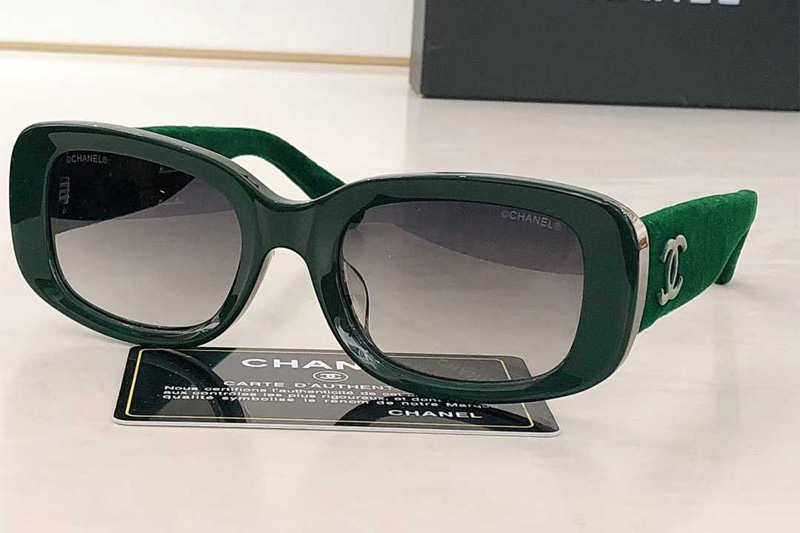 CH6067 Sunglasses Green Gradient Gray
