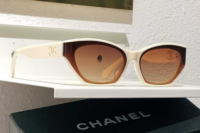 CH6077S Sunglasses White Gradient Brown