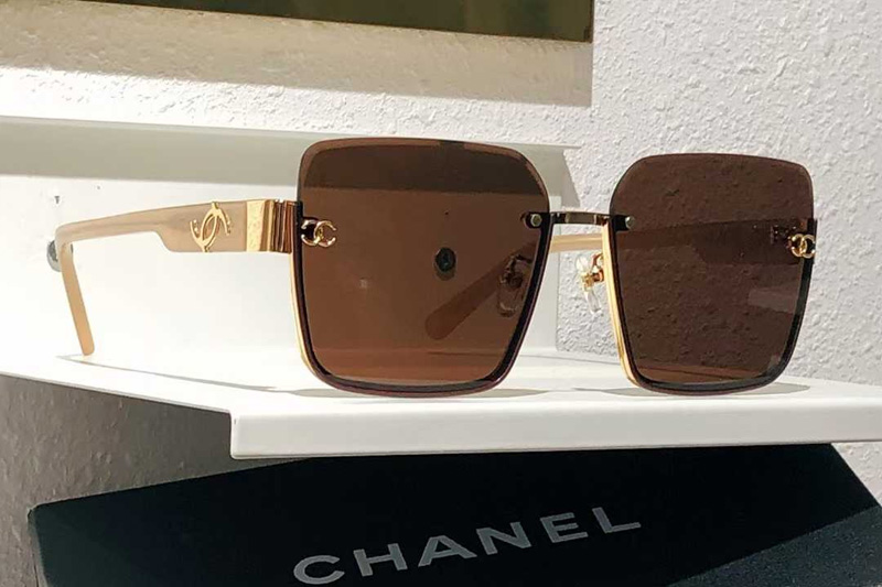 CH8046 Sunglasses Brown Gold Brown