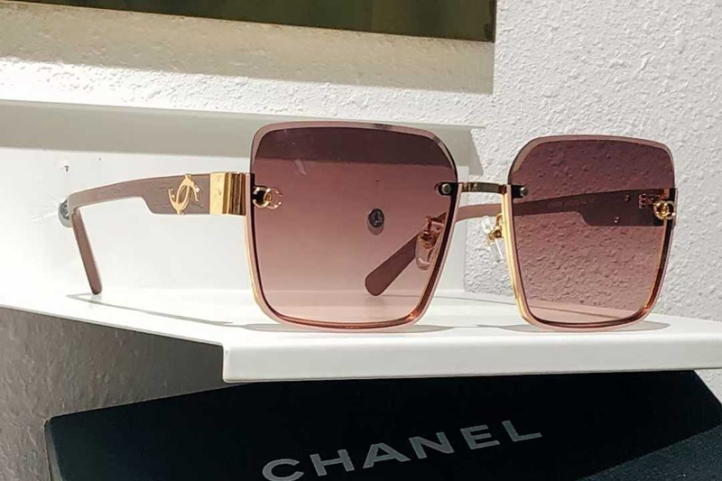 CH8046 Sunglasses Coffee Gold Gradient Pink