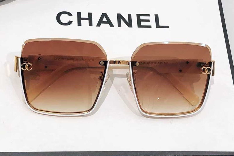 CH8046 Sunglasses White Gold Gradient Brown
