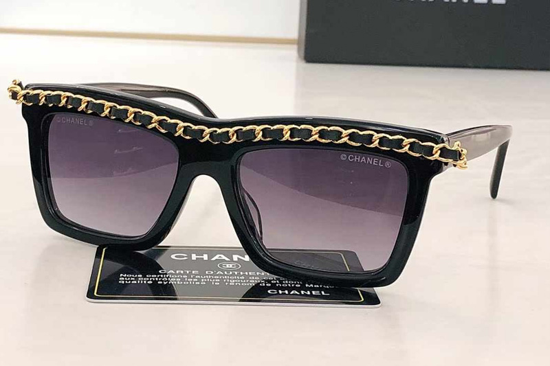 CH9144 Sunglasses Black Gold Gradient Gray