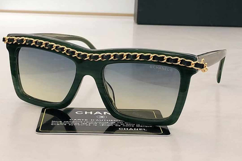 CH9144 Sunglasses Green Gradient Gray
