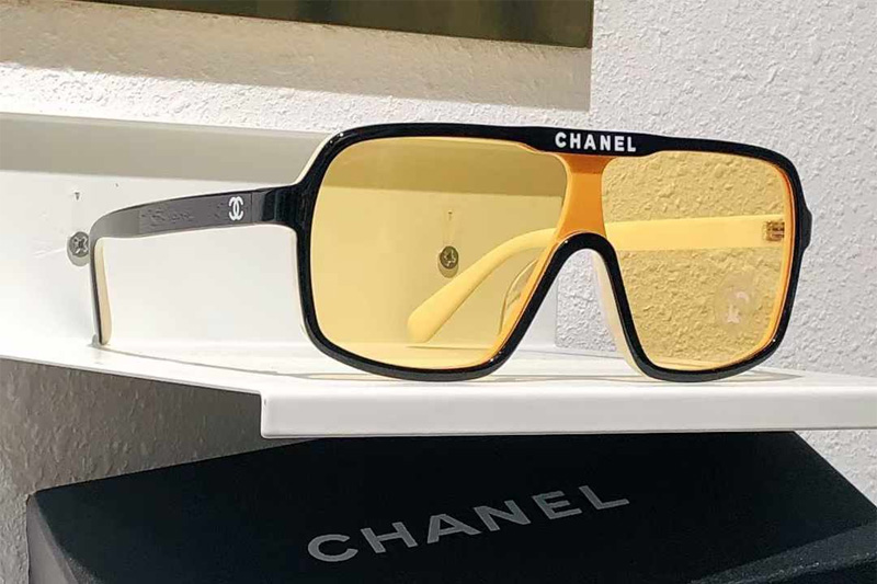 CH9158 Sunglasses Black White Yellow