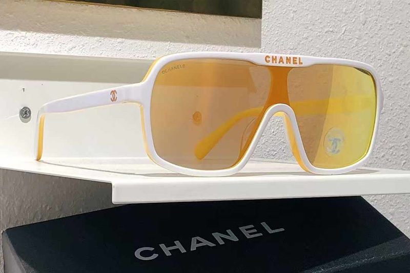 CH9158 Sunglasses White Yellow Flash