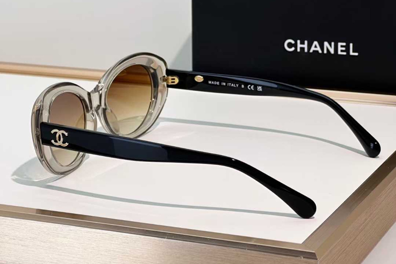CH9178 Sunglasses Transparent Black Gradient Brown