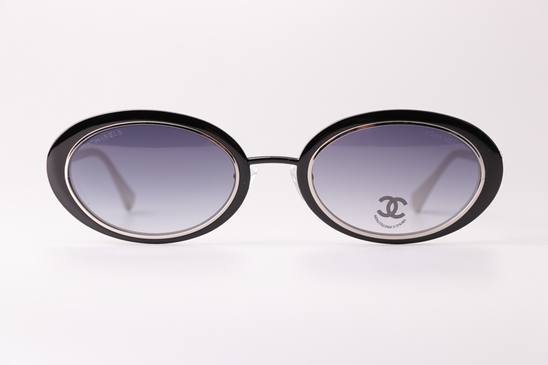 CH9578B Sunglasses Black Silver Gradient Gray