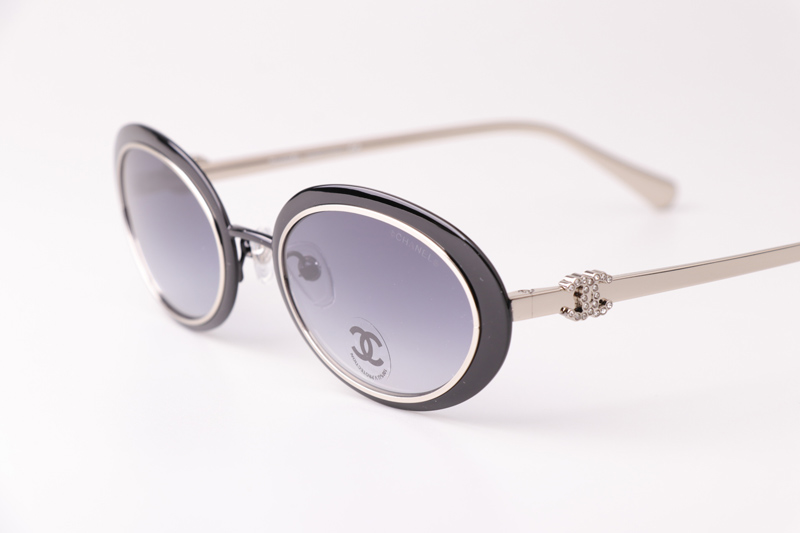 CH9578B Sunglasses Black Silver Gradient Gray
