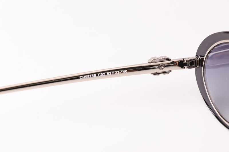 CH9578B Sunglasses Black Silver Gradient Gray