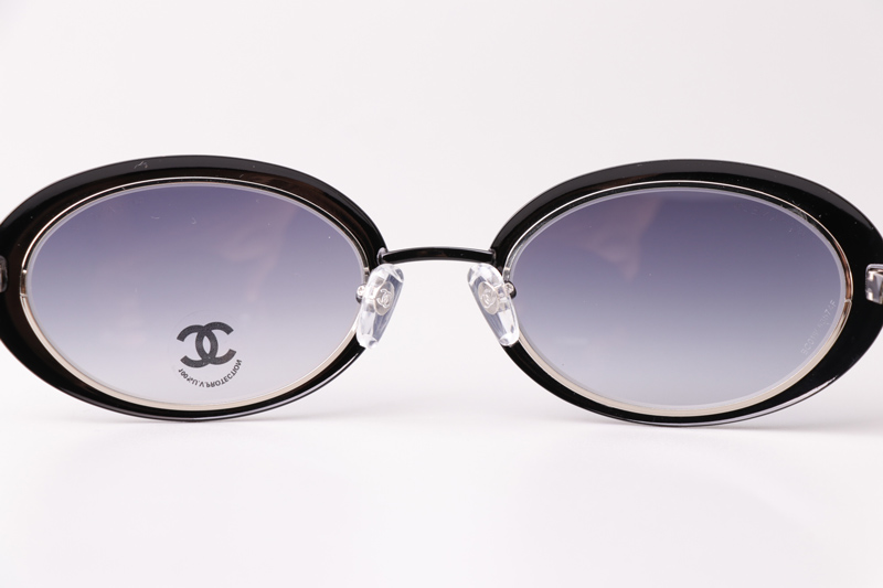 CH9578B Sunglasses Black Silver Gradient Gray