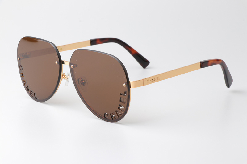 CHA95086 Sunglasses Gold Brown