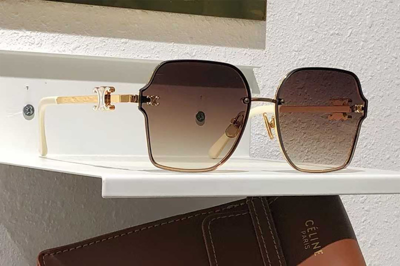 CL40248U Sunglasses Gold Gradient Brown