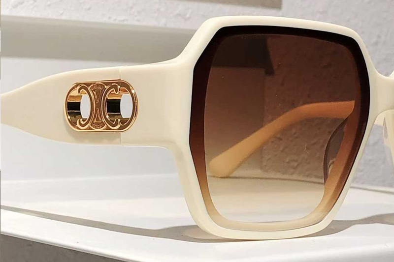 CL40251U Sunglasses White Gradient Brown