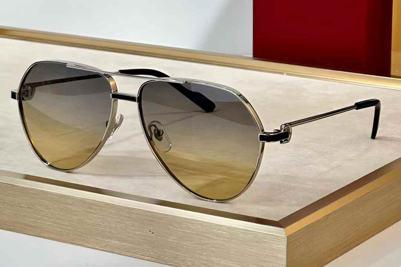 CT0334S Sunglasses Silver Gradient Brown