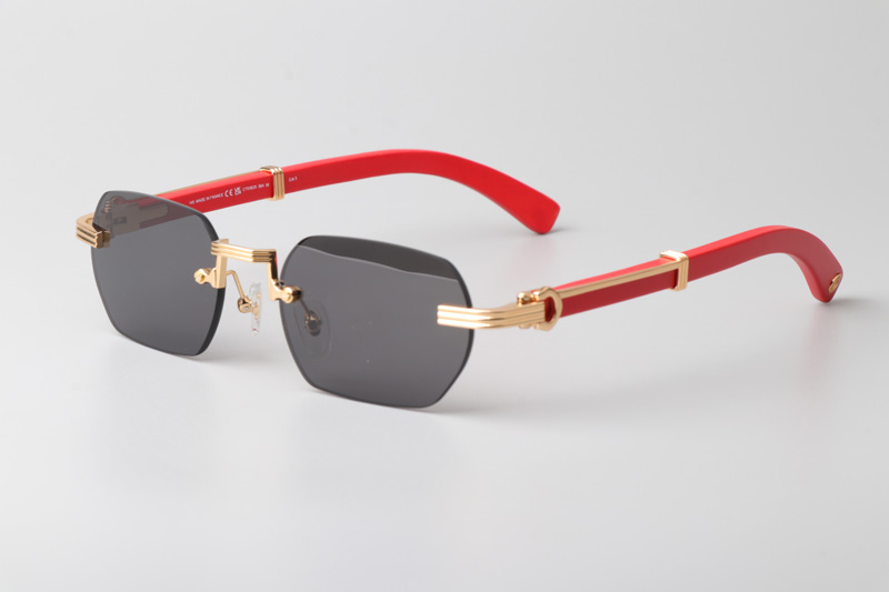 CT0362S Sunglasses Gold Red Gray