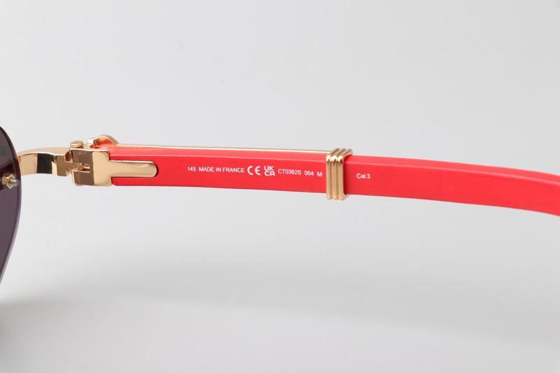 CT0362S Sunglasses Gold Red Gray