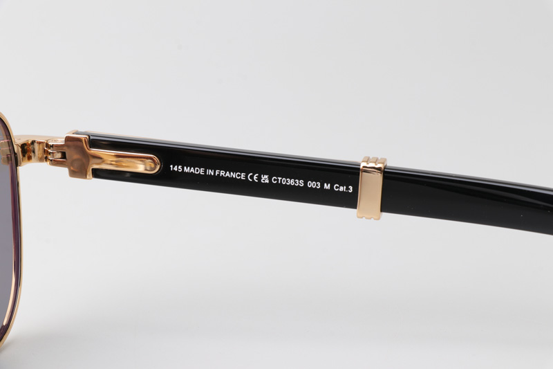 CT0363S Sunglasses Gold White Black Gray