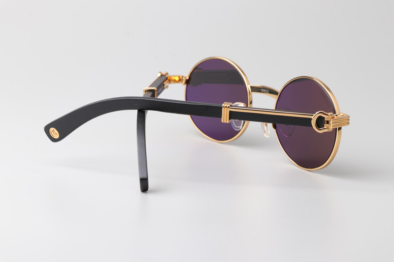 CT0464S Sunglasses Gold Black Wood Gray