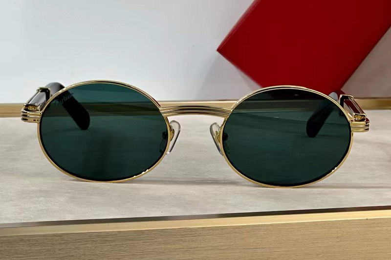 CT0464S Sunglasses Gold Gray Green