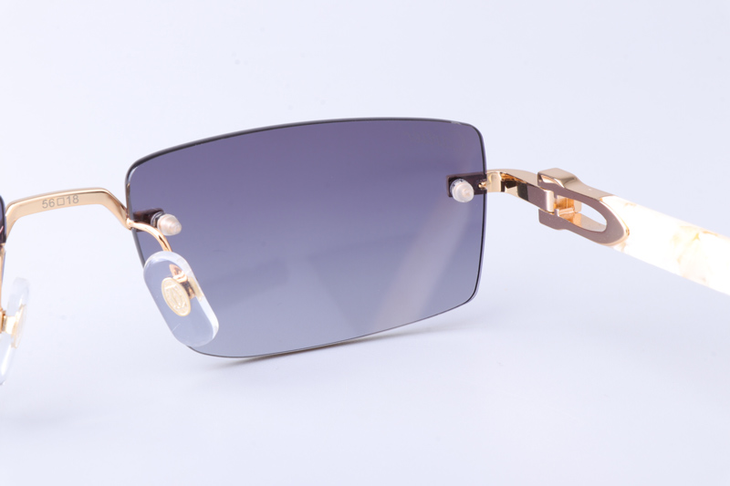 CT0581O Sunglasses Gold White Gradient Gray