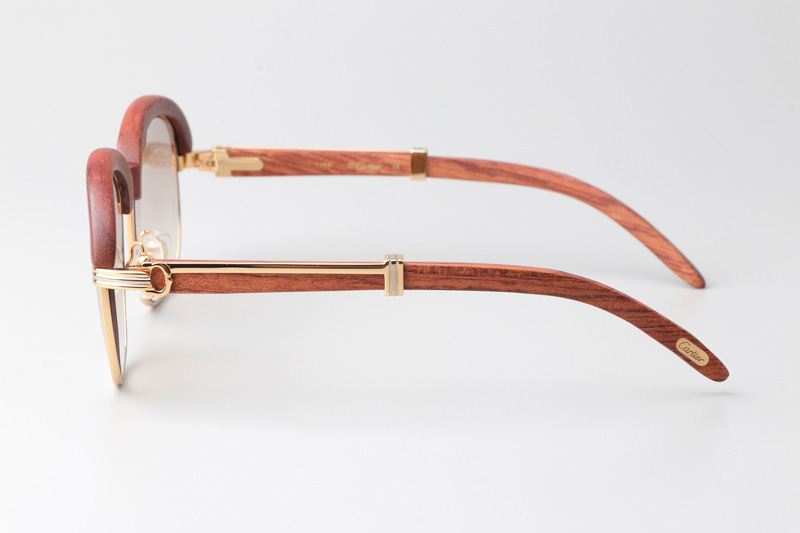 CT 1116679 Wood Sunglasses Gold Gradient Brown