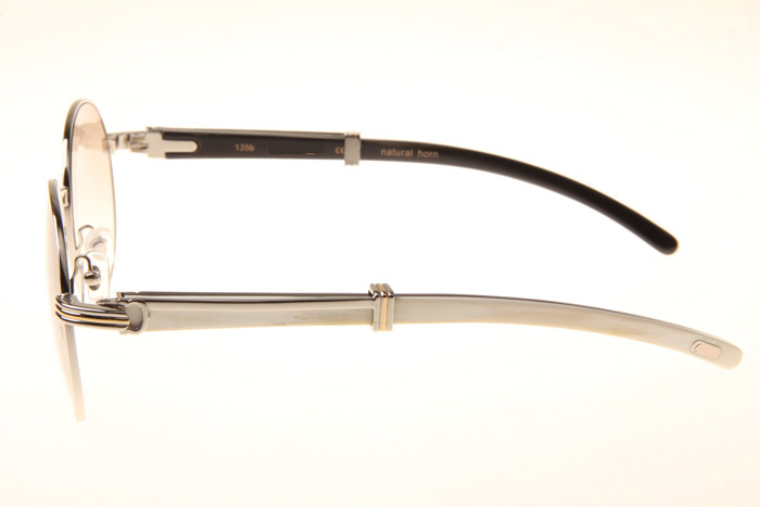 CT 1990-0692 White Mix Black Buffalo Sunglasses In Silver Brown