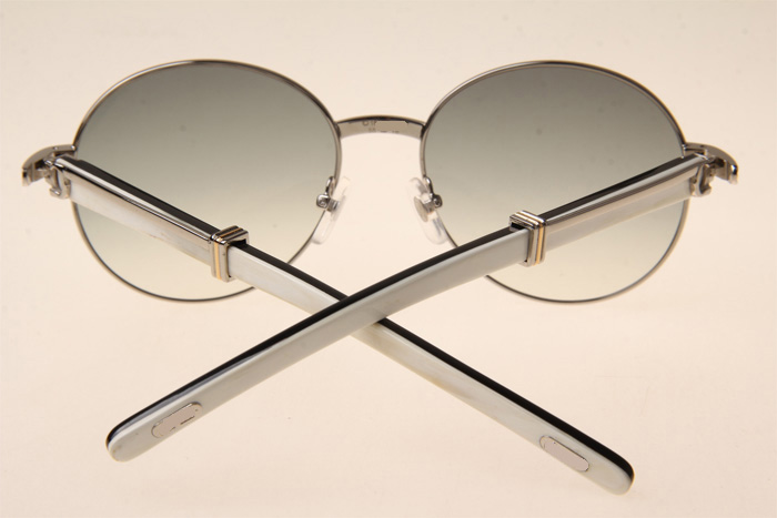 CT 1990-0692 White Mix Black Buffalo Sunglasses In Silver Grey