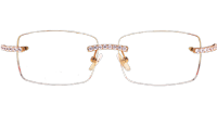CT 3524012 Big Diamond Eyeglasses In Gold White