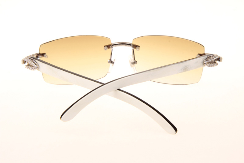 CT 3524012 Big Diamond White Mix Black Buffalo Sunglasses In Silver Brown