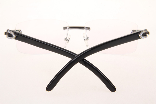 CT 3524012 Diamond Black Buffalo Eyeglasses In Silver