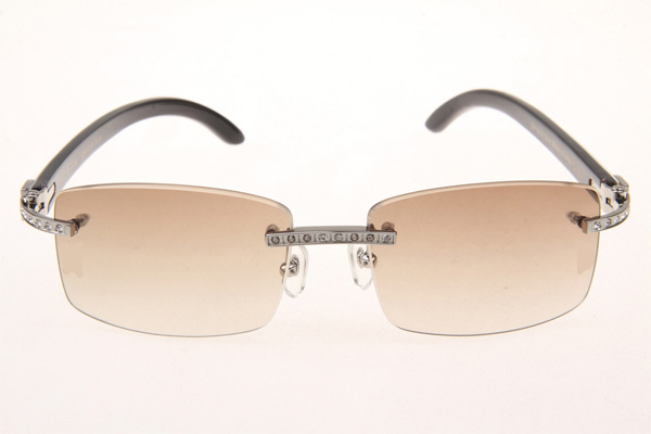 CT 3524012 Diamond White Mix Black Buffalo Sunglasses In Silver Brown