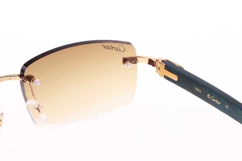 CT 3524012 Green Wood Sunglasses In Gold Brown