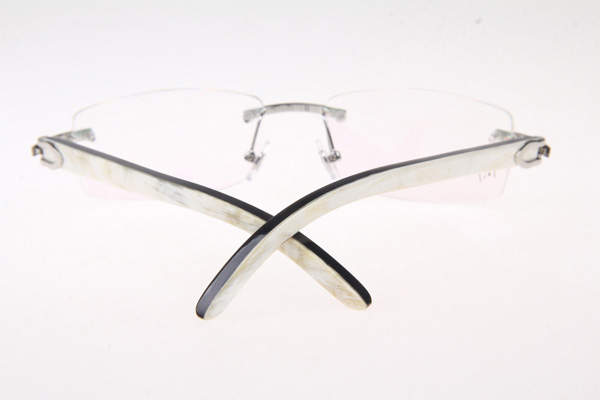 CT 3524012 White mix Black Buffalo Eyeglasses In Silver
