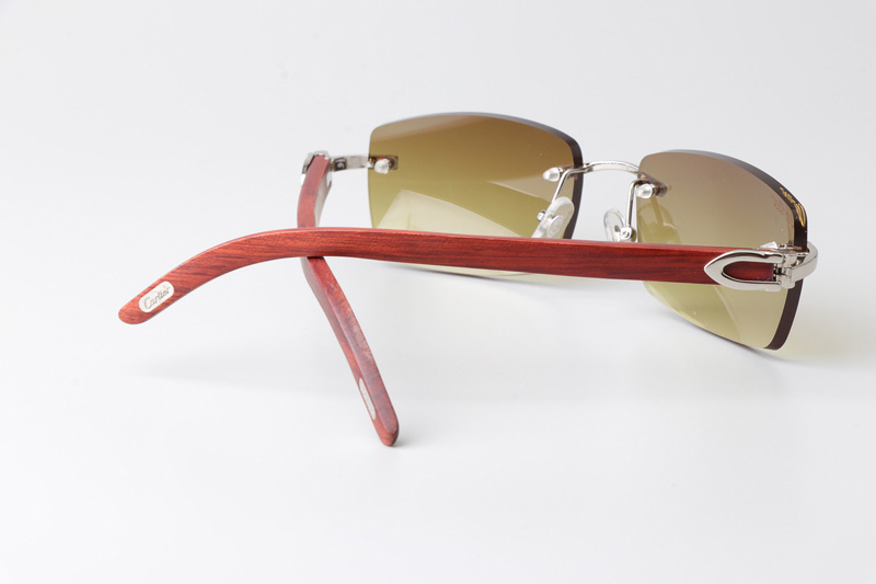 CT 3524012 Wood Sunglasses Silver Brown