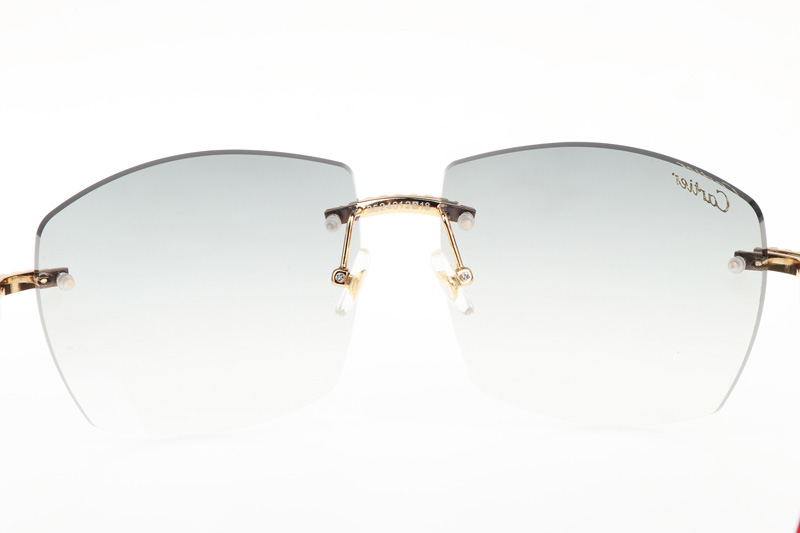 CT 4189706 Big Diamond Red Wood Sunglasses In Gold Gradient Grey